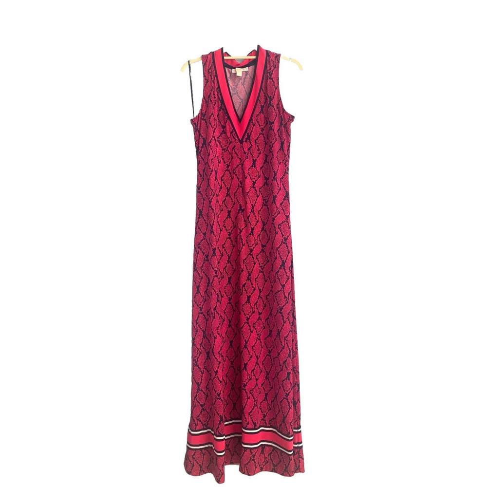Michael Kors Snake Print Pink Maxi Dress Large